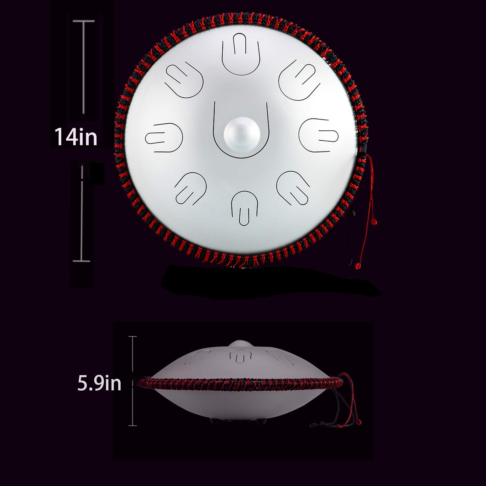 Amazon.co.jp: ハンドパンドラム楽器、ハンドパン D マイナー9 ノート